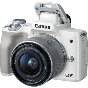 Canon EOS M50 White with EF-M15-45mm
